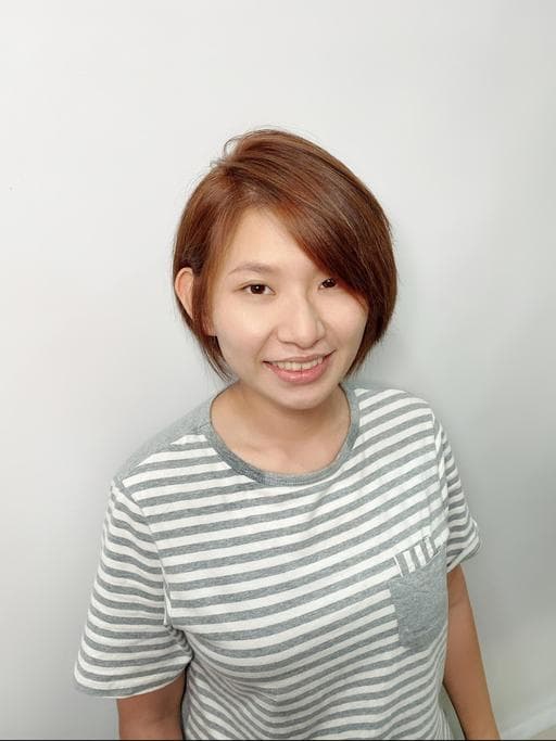 女生短髮、長瀏海、女生染燙