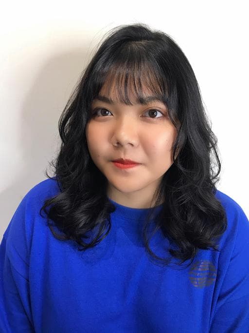 女生中長髮、燙卷、質感溫塑
