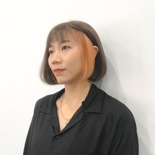女生短髮、棕色系、漂色