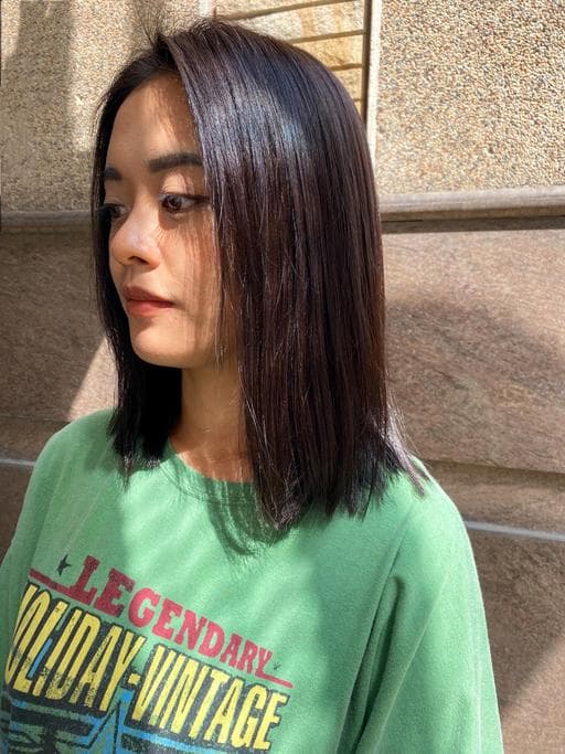女生中長髮、長瀏海、及肩髮