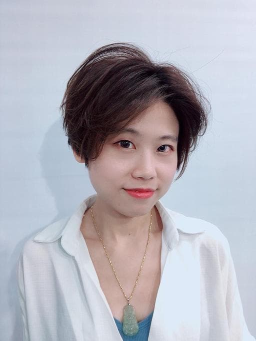 女生短髮、長瀏海、女生染燙