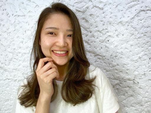 長瀏海、漂色、女生長髮