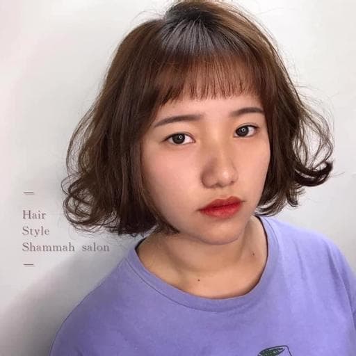 女生短髮、短瀏海、溫塑燙
