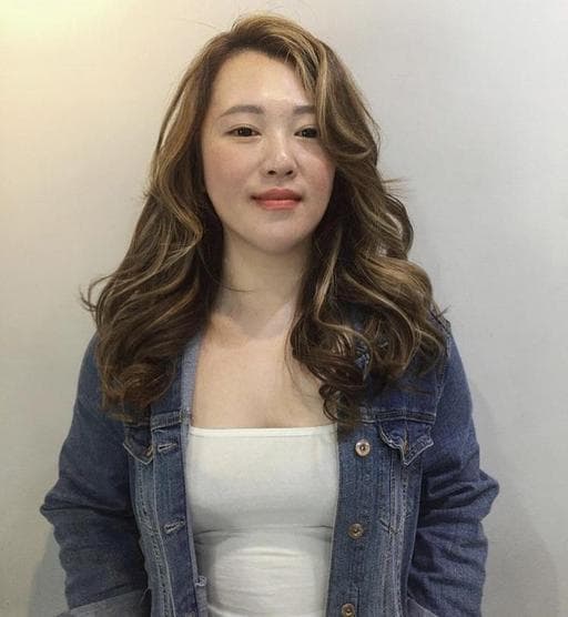 長瀏海、漂色、女生長髮