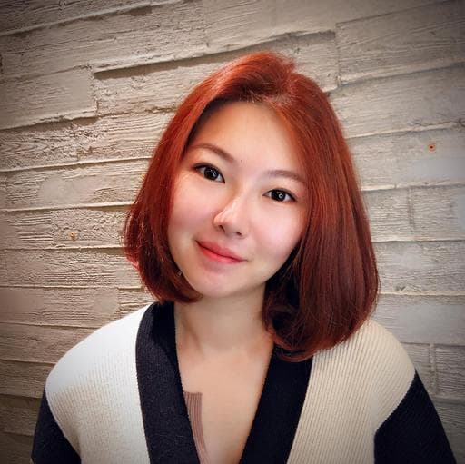 女生中長髮、長瀏海、女生染燙
