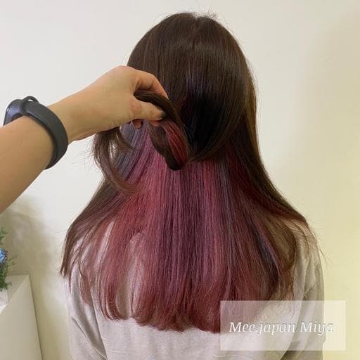 長瀏海、漂色、女生長髮