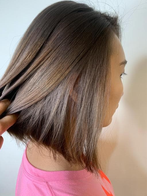 女生中長髮、女生染髮、不用漂髮