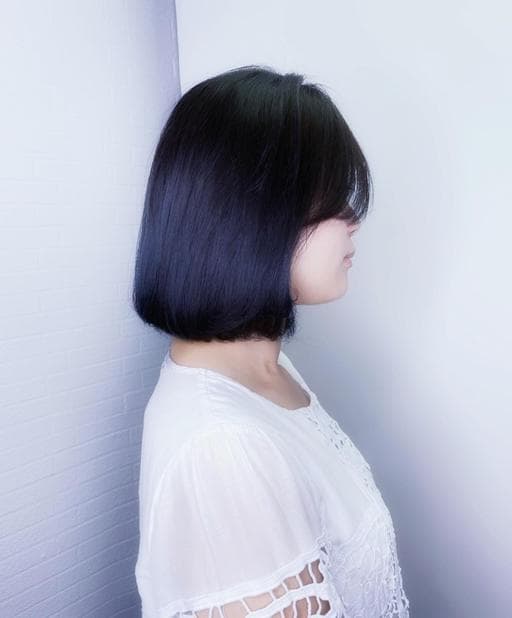 女生中長髮、長瀏海、女生染燙