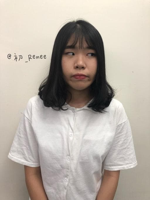 女生中長髮、空氣劉海、新北剪髮
