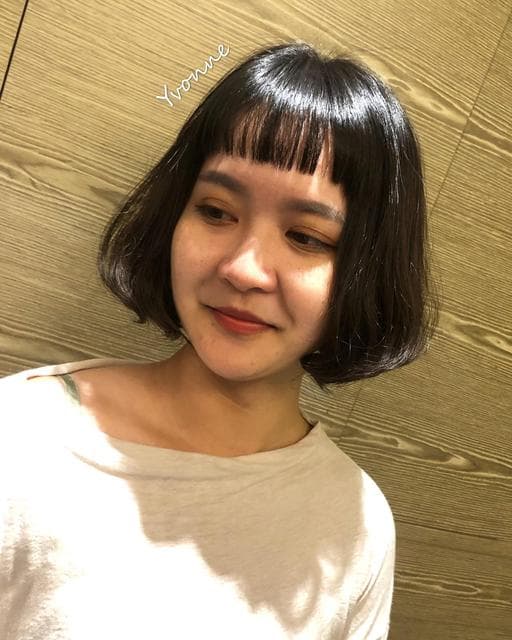 女生短髮、溫塑燙、內彎
