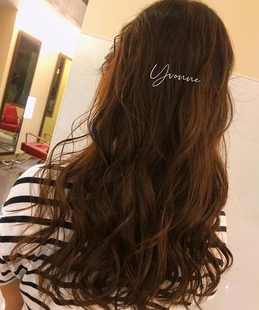長瀏海、棕色系、女生長髮