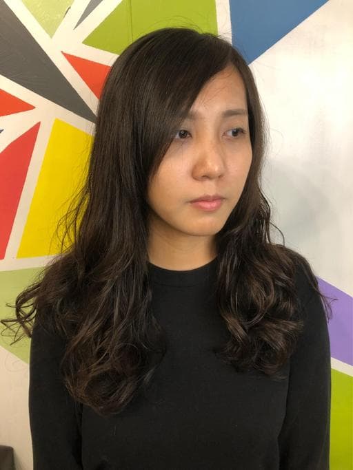 長瀏海、女生長髮、溫塑燙