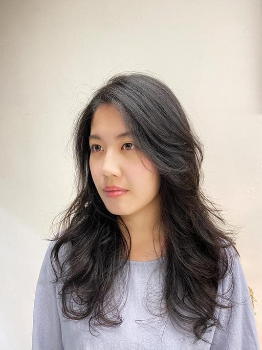 長瀏海、女生長髮、溫塑燙