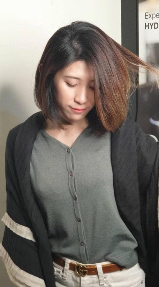 女生中長髮、楓糖斑比色