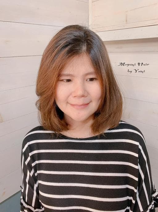 女生中長髮、長瀏海、質感溫塑
