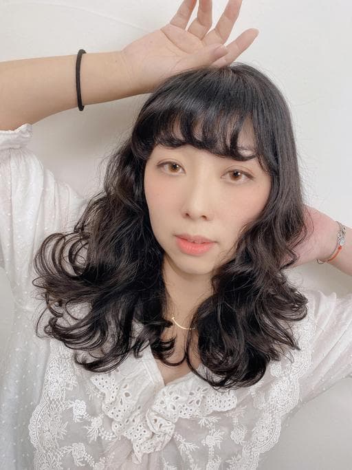 女生中長髮、女生燙髮、溫塑燙