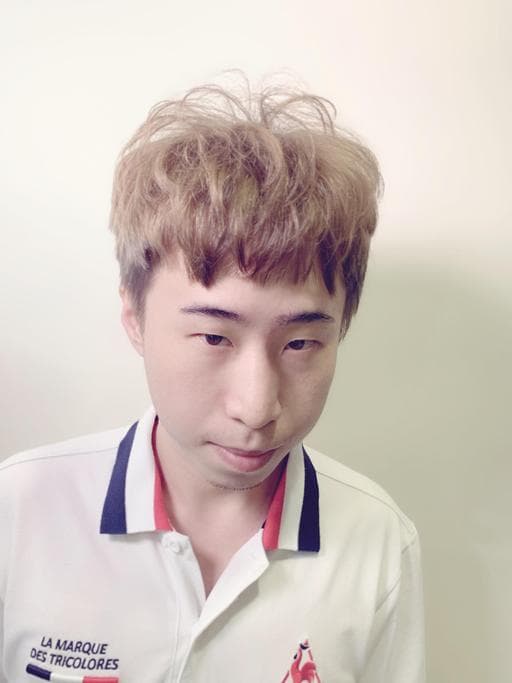 男生短髮、冷燙、長臉