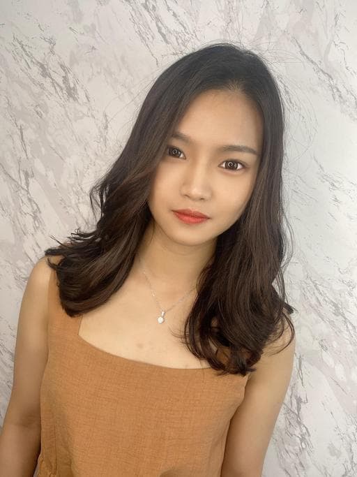 女生中長髮、女生燙髮、溫塑燙