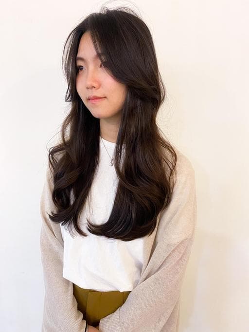 女生長髮、布朗尼髮色