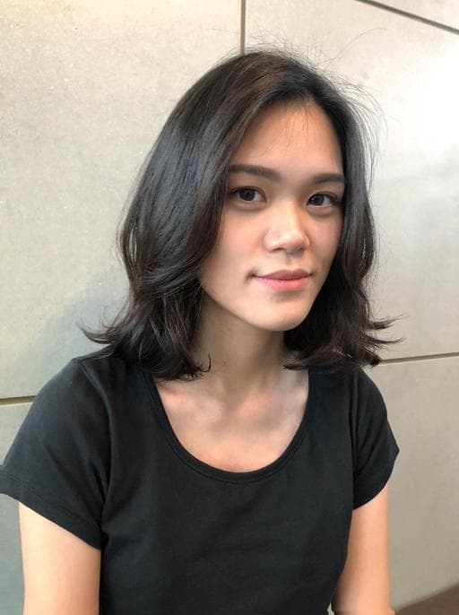 女生中長髮、女生燙髮、溫塑燙