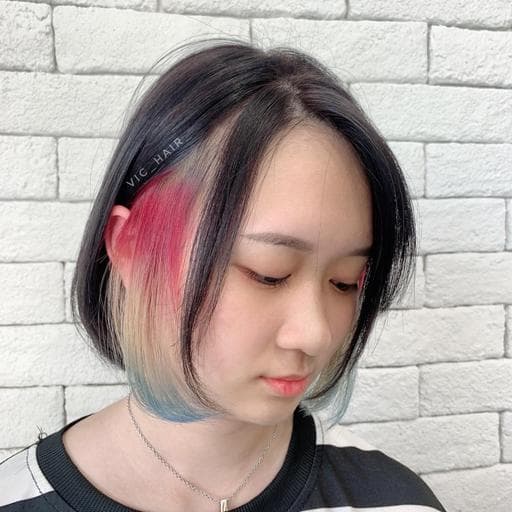 女生短髮、女生染髮、漂色