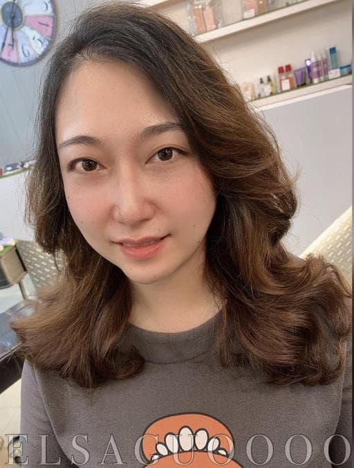 女生中長髮、女生燙髮、溫塑燙