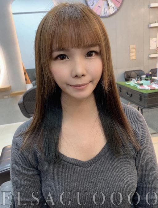 女生中長髮、女生染髮、不用漂髮