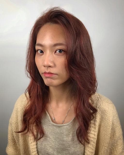 女生中長髮、女生染髮、不用漂髮