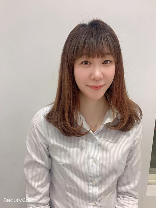 女生長髮、撩耳齊短髮、樹林feel_salon_wendy