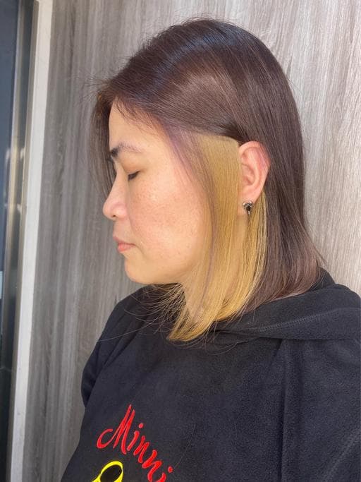 女生中長髮、長瀏海、女生染燙