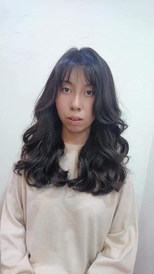 韓系捲度、女生長髮、短瀏海