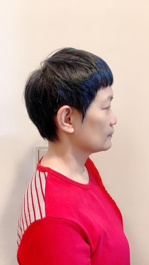 女生短髮、中性頭皮、細軟髮