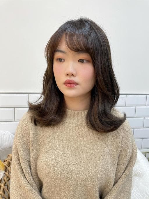 女生中長髮、女生燙髮、溫塑燙