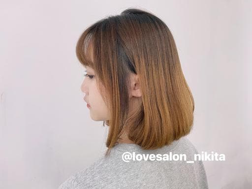 女生燙髮、短瀏海、女生中長髮