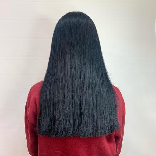 不用漂髮、藍黑色、女生長髮