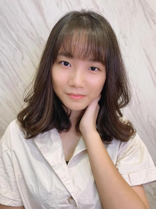 女生中長髮、女生燙髮、溫塑燙