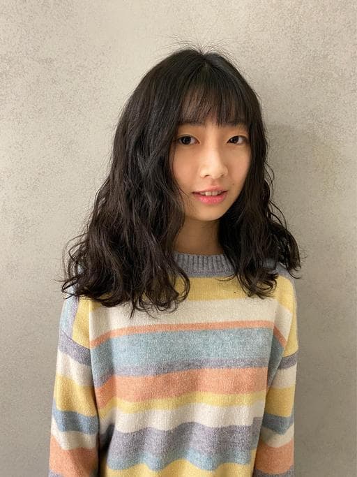 女生中長髮、女生燙髮、溫塑燙