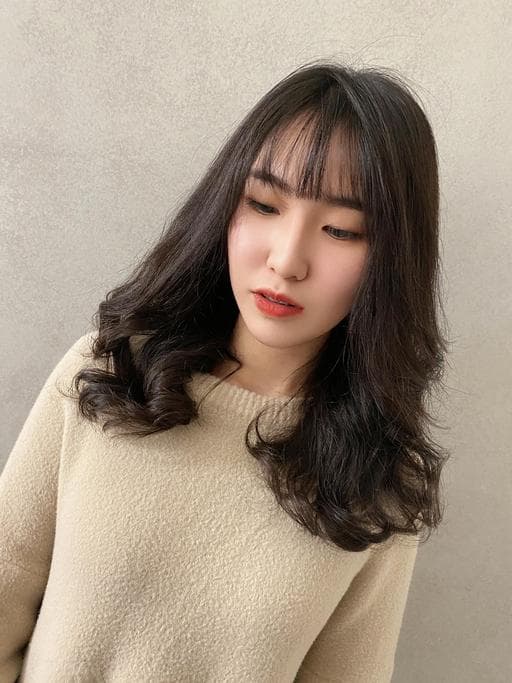 女生中長髮、女生燙髮、溫塑燙