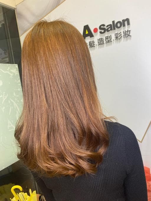 女生中長髮、女生燙髮、溫塑燙