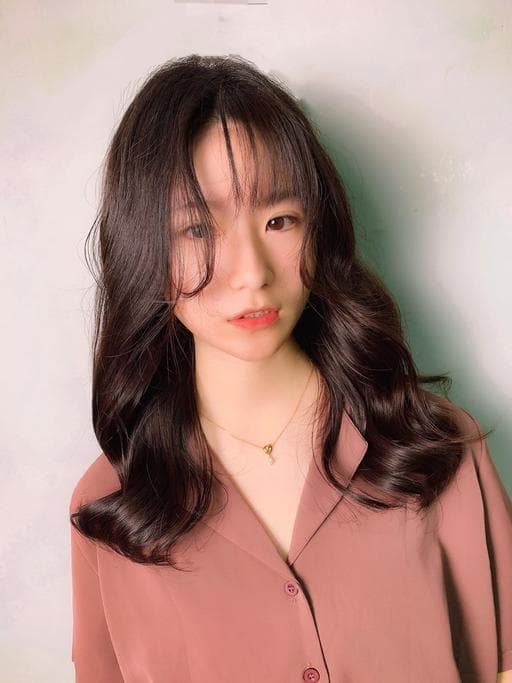 女生燙髮、長臉、溫塑燙