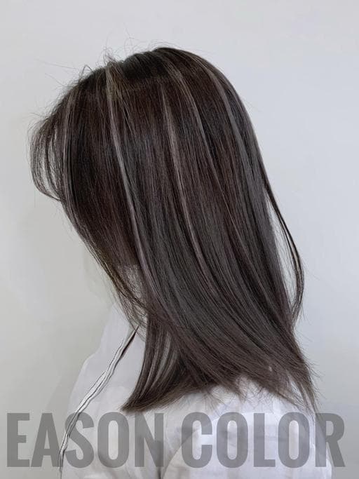 長瀏海、漂色、女生長髮