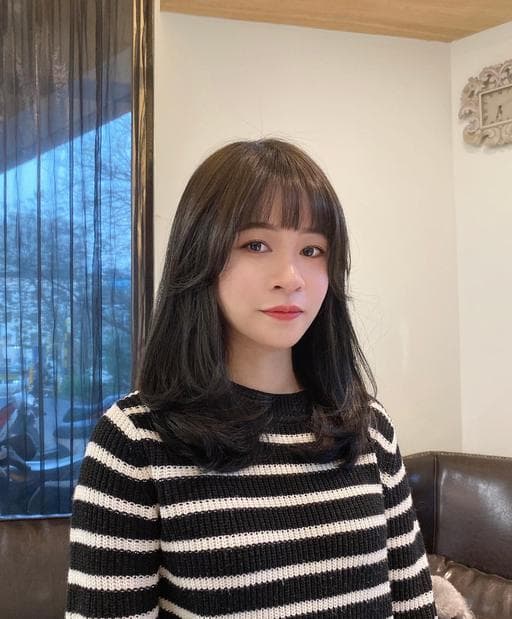溫塑燙、圓臉、女生中長髮