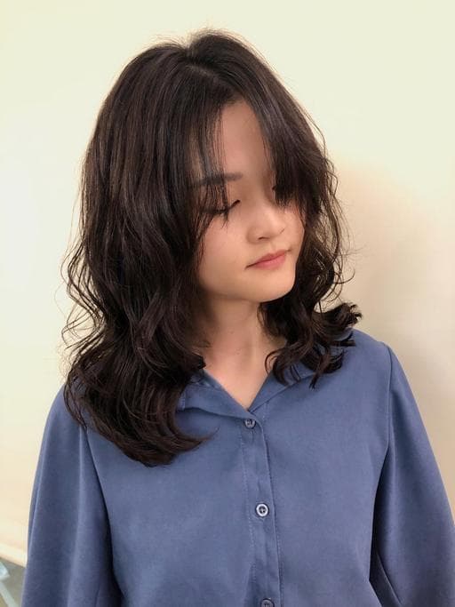 女生燙髮、溫塑燙、長瀏海