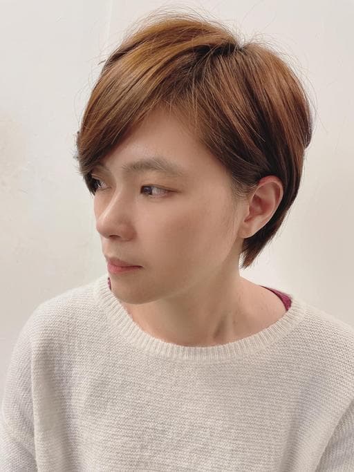 女生短髮、女生染髮、不用漂髮