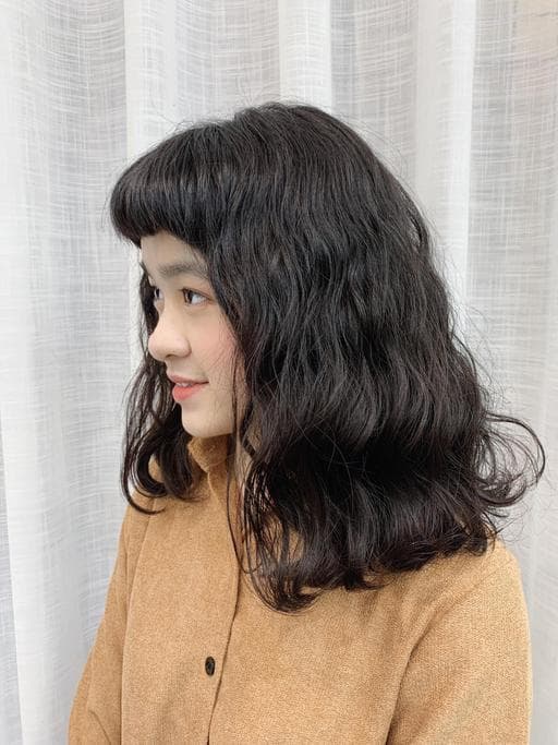 女生中長髮、女生燙髮、溫塑燙