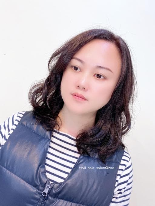 女生中長髮、女生燙髮、台南剪髮