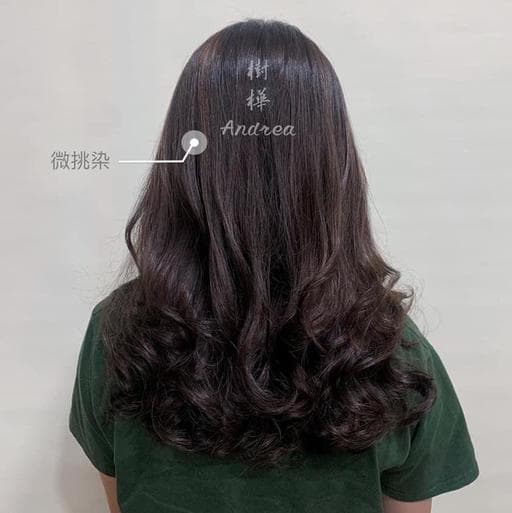 女生長髮、布朗尼髮色