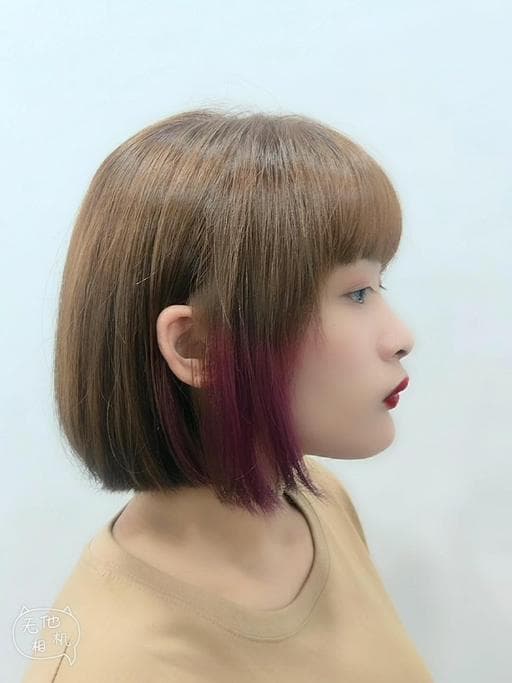漂色、短瀏海、女生短髮