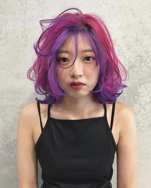 設計染、女生中長髮、長瀏海