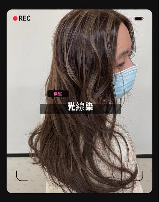 女生中長髮、設計染、漂色